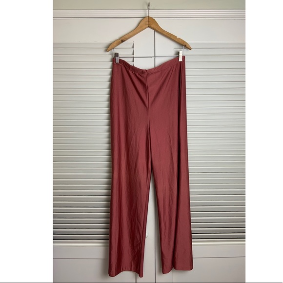 MD Soft Wine Polyester Nylon Sheer 70s pant slacks - Picture 2 of 6